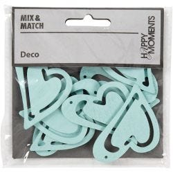 Heart, size 55x45 mm, thickness 2 mm, turquoise, 10 pc/ 1 pack