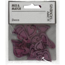 Heart, size 25x22 mm, thickness 1,7 mm, dark purple, 20 pc/ 1 pack