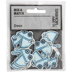 Pram, size 34x31 mm, thickness 1,7 mm, light blue, 10 pc/ 1 pack