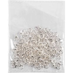 Carabiners, L: 10 mm, silver-plated, 100 pc/ 1 pack
