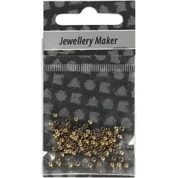 Crimp Beads, dia. 2 mm, gold, 100 pc/ 1 pack