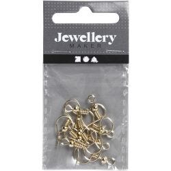 Earring Hooks, L: 18 mm, gold, 10 pc/ 1 pack