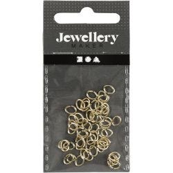Oval Jump Rings, thickness 0,7 mm, gold-plated, 50 pc/ 1 pack