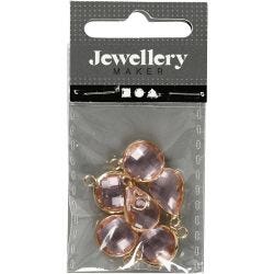 Jewellery Pendant, 15-20 mm, 2 mm, light rose, 1 pack