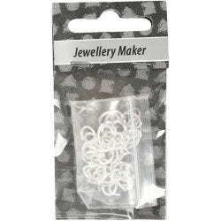 Oval Jump Rings, thickness 1 mm, silver-plated, 40 pc/ 1 pack