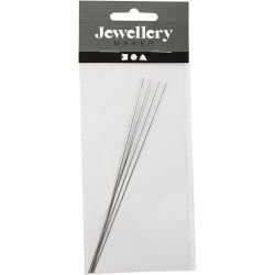 Beading Needle, L: 12 cm, thickness 0,25 mm, 5 pc/ 1 pack