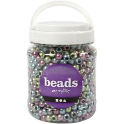 Pony Beads, dia. 10 mm, hole size 4 mm, 380 g, 700 ml/ 1 tub