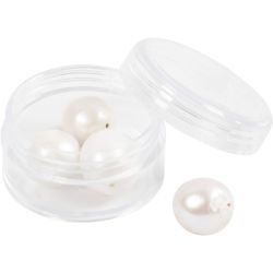 Freshwater pearls, Perforated lengthwise, dia. 13-14 mm, hole size 0,8 mm, mother-of-pearl, 4 pc/ 1 pack