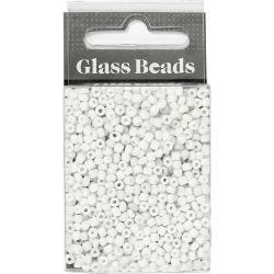 Rocaille Seed Beads, dia. 3 mm, size 8/0, hole size 0,6-1,0 mm, white, 25 g/ 1 pack