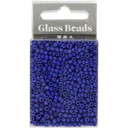 Rocaille Seed Beads, dia. 3 mm, size 8/0, hole size 0,6-1,0 mm, blue, 25 g/ 1 pack