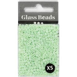 Rocaille Seed Beads, dia. 3 mm, size 8/0, hole size 0,6-1,0 mm, soft green, 25 g/ 1 pack