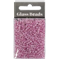 Rocaille Seed Beads, dia. 3 mm, size 8/0, hole size 0,6-1,0 mm, pink, 25 g/ 1 pack