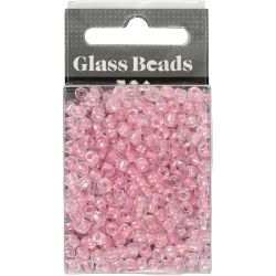 Seed Beads, dia. 4 mm, size 6/0, hole size 0,9-1,2 mm, rose center, 25 g/ 1 pack
