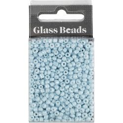 Rocaille Seed Beads, dia. 3 mm, size 8/0, hole size 0,6-1,0 mm, light blue, 25 g/ 1 pack