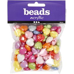 Heart Beads, size 25x15 mm, hole size 3 mm, 70 g, 125 ml/ 1 pack