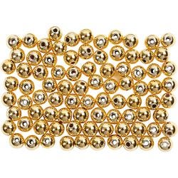 Wax Beads, dia. 4 mm, hole size 0,7 mm, gold, 150 pc/ 1 pack
