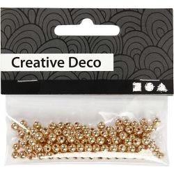 Wax Beads, dia. 4 mm, hole size 0,7 mm, gold, 150 pc/ 1 pack