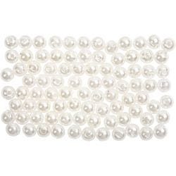 Wax Beads, dia. 4 mm, hole size 0,7 mm, mother-of-pearl, 150 pc/ 1 pack