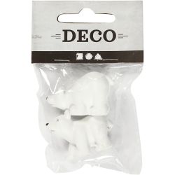 Miniature figurines, H: 30 mm, L: 45 mm, white, 2 pc/ 1 pack