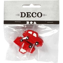 Miniature figurines, H: 20 mm, L: 40 mm, red, 2 pc/ 1 pack