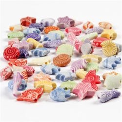 Pastel Mix, size 9-12 mm, hole size 1,2 mm, 110 g, 175 ml/ 1 pack