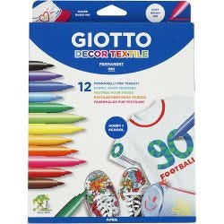 GIOTTO Fabric Marker, line 4 mm, assorted colours, 12 pc/ 1 pack