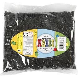 Fuse Beads, size 5x5 mm, hole size 2,5 mm, medium, black (32220), 6000 pc/ 1 pack