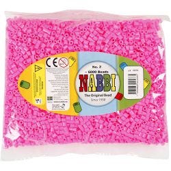 Fuse Beads, size 5x5 mm, hole size 2,5 mm, medium, rose (32222), 6000 pc/ 1 pack