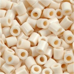 Fuse Beads, size 5x5 mm, hole size 2,5 mm, medium, light beige (32251), 1100 pc/ 1 pack