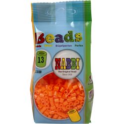 Fuse Beads, size 5x5 mm, hole size 2,5 mm, medium, clear orange (32233), 1100 pc/ 1 pack