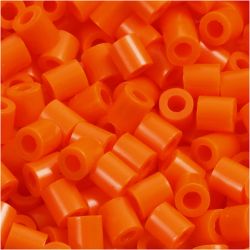 Strijkkralen, afm 5x5 mm, gatgrootte 2,5 mm, medium, helder oranje (32233), 6000 stuk/ 1 doos