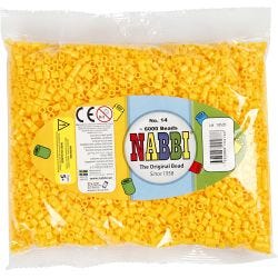 Fuse Beads, size 5x5 mm, hole size 2,5 mm, medium, yellow (32227), 6000 pc/ 1 pack