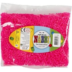 Fuse Beads, size 5x5 mm, hole size 2,5 mm, medium, cerise (32258), 6000 pc/ 1 pack
