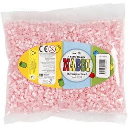 Fuse Beads, size 5x5 mm, hole size 2,5 mm, medium, rose mother-of-pearl (32259), 6000 pc/ 1 pack