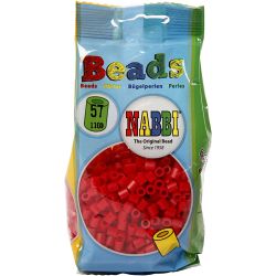 Fuse Beads, size 5x5 mm, hole size 2,5 mm, medium, red (32231), 1100 pc/ 1 pack