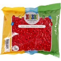 Fuse Beads, size 5x5 mm, hole size 2,5 mm, medium, red (32231), 6000 pc/ 1 pack