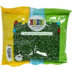 Fuse Beads, size 5x5 mm, hole size 2,5 mm, medium, green (32230), 6000 pc/ 1 pack