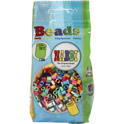 Fuse Beads, size 5x5 mm, hole size 2,5 mm, medium, stripe, 1100 asstd./ 1 pack