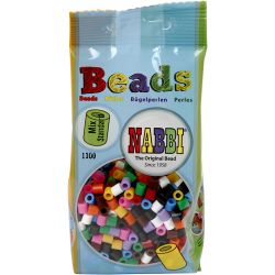 Fuse Beads, size 5x5 mm, hole size 2,5 mm, medium, standard colours, 1100 asstd./ 1 pack