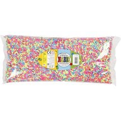 Fuse Beads, size 5x5 mm, hole size 2,5 mm, medium, pastel colours, 30000 asstd./ 1 pack
