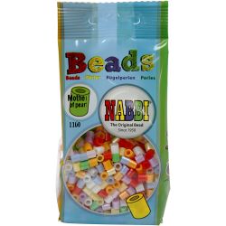 Fuse Beads, size 5x5 mm, hole size 2,5 mm, medium, mother of pearl colours, 1100 asstd./ 1 pack