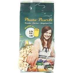PhotoPearls, size 5x5 mm, hole size 2,5 mm, medium, light beige (12), 1100 pc/ 1 pack