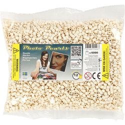 PhotoPearls, size 5x5 mm, hole size 2,5 mm, medium, light beige (12), 6000 pc/ 1 pack