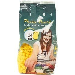 PhotoPearls, size 5x5 mm, hole size 2,5 mm, medium, yellow (14), 1100 pc/ 1 pack