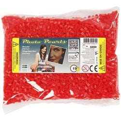 PhotoPearls, size 5x5 mm, hole size 2,5 mm, medium, red (19), 6000 pc/ 1 pack