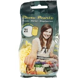 PhotoPearls, size 5x5 mm, hole size 2,5 mm, medium, light yellow (21), 1100 pc/ 1 pack