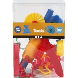 Modelling tools and cutters, size 3,5x3,5-7x9 cm, assorted colours, 15 pc/ 1 pack