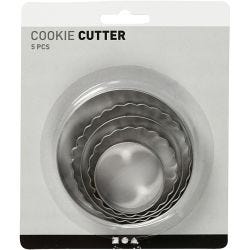 Cookie cutters, circle, size 8 cm, 5 pc/ 1 pack