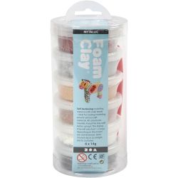 Foam Clay®, metallic, brown harmony, 6x14 g/ 1 pack