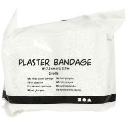 Plaster Gauze, L: 2,7 M, W: 7,5 cm, white, 2 roll/ 1 pack